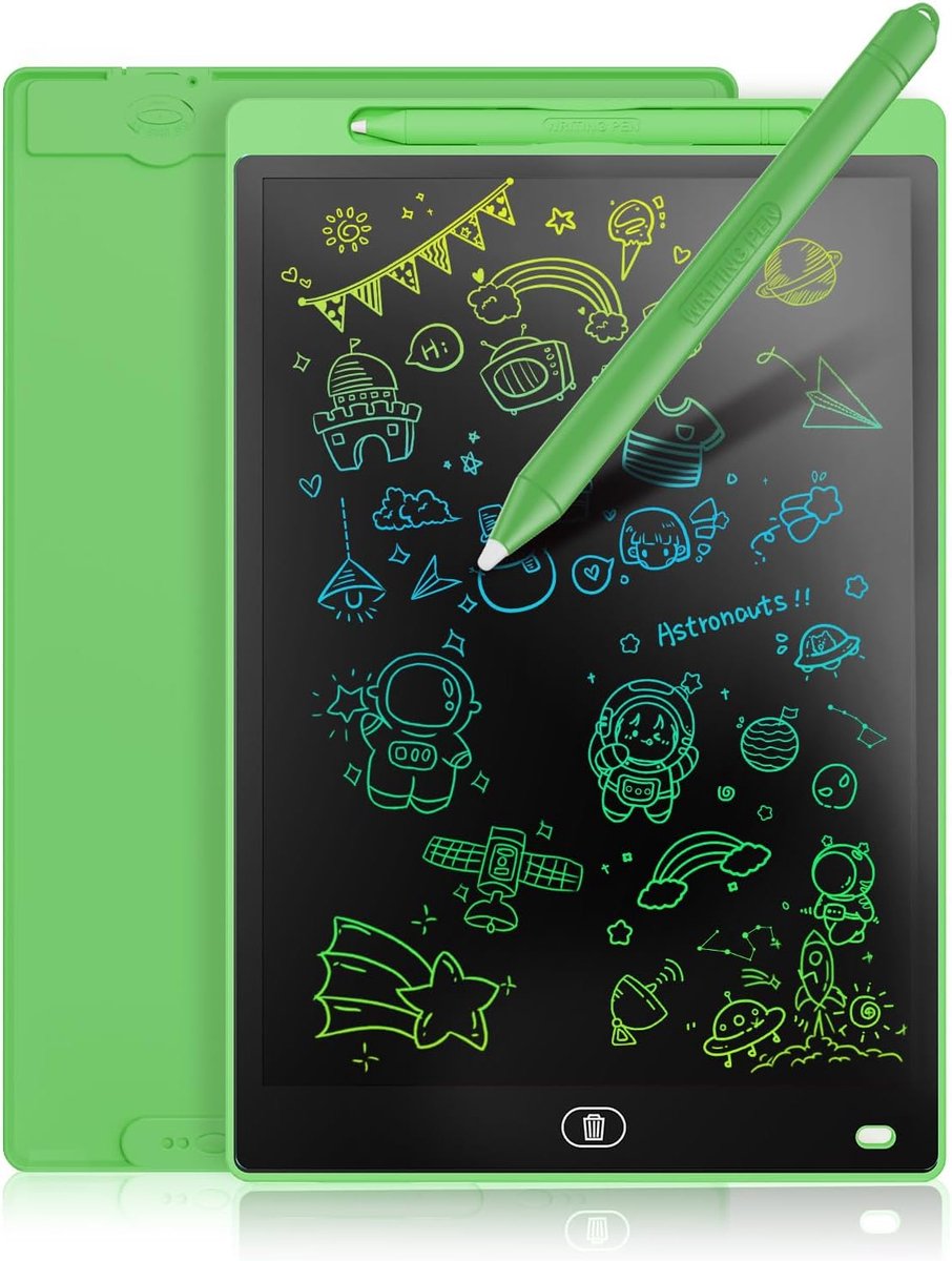Daity 8,5-inch LCD-tekentablet – Kleuren elektronisch tekentablet – Draagbaar uitwisbaar tekentablet – Educatief tekentablet geschikt voor jongens en meisjes van 3-7 jaar (groen)