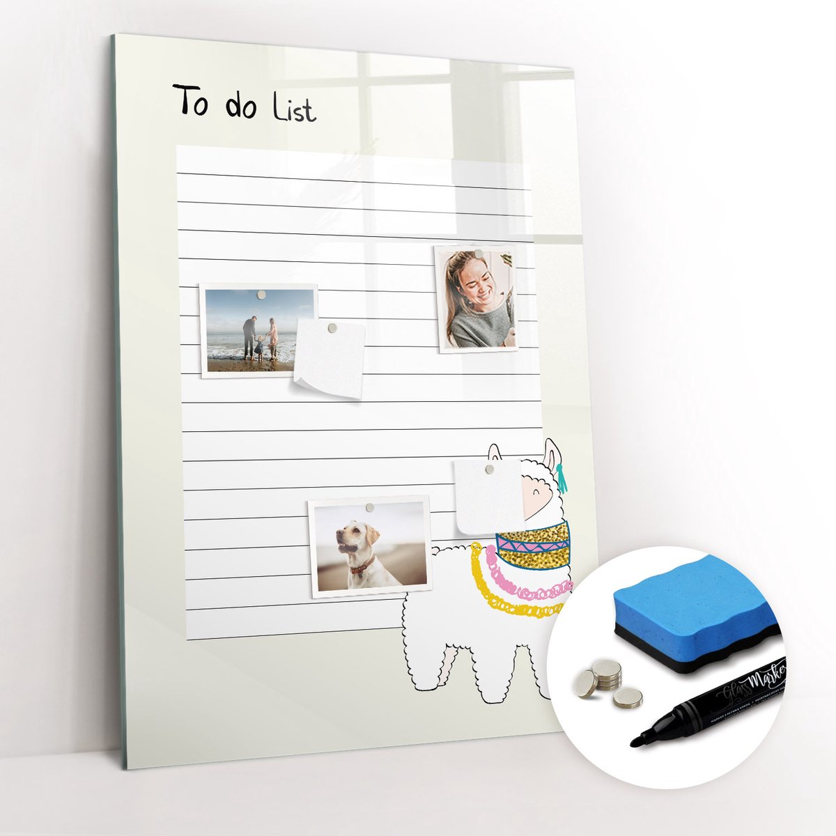 Tulup Whitebord - Wensenlijst - 70 x 100 cm - Grijs Magnetisch Bord Kind - Gratis 5 Sterke Magneten + Whiteboard Marker & Wisser - Industrieel Wandbord - Magnetisch Wandbord - Productiviteit Tools