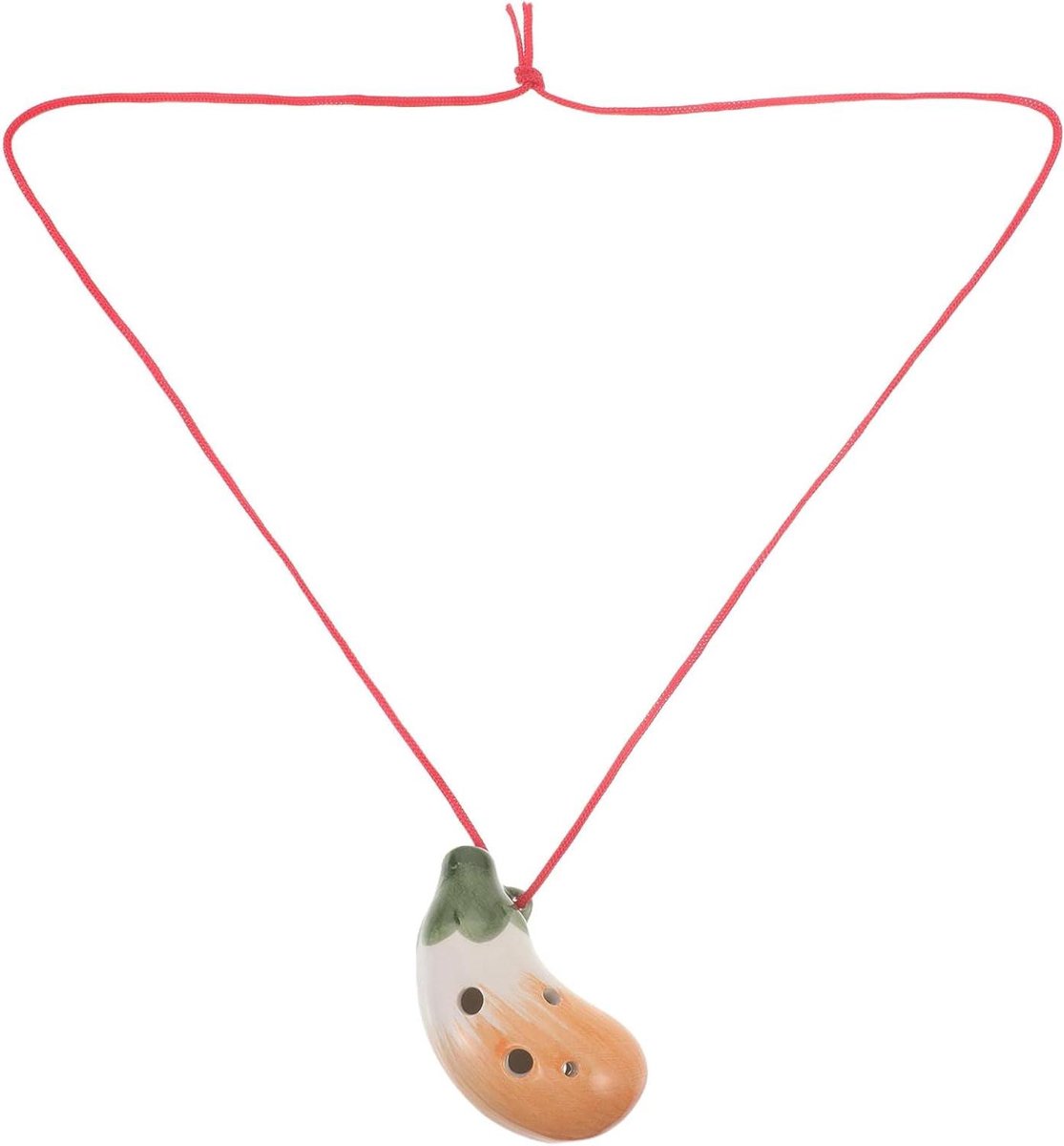 Keramische Ocarina - Aubergine Fluit - Muziek Leren - 6 Gaten Ontwerp - 7.5 x 3.8 x 3.6 cm - Oranje