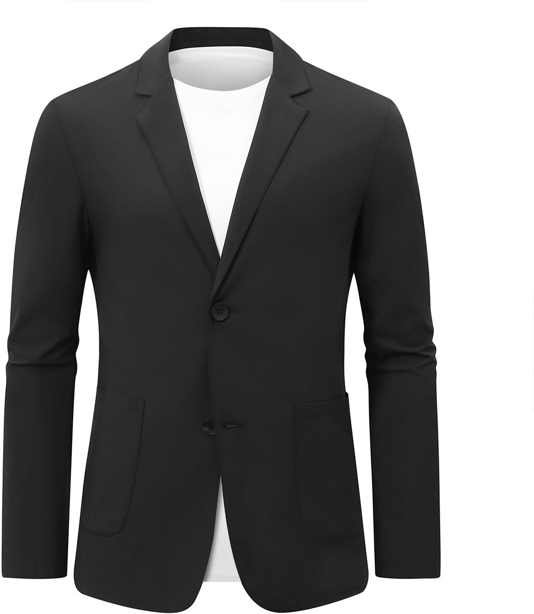 ALLTHEMEN Heren Zijdeachtig Zonneblazer - Kreukherstellend Strijkvrij - XL