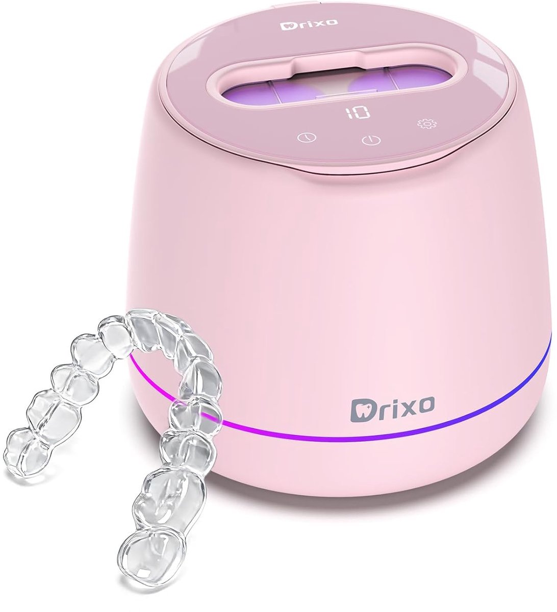 SnelShoppen - Drixo Ultrasone Tandreiniger, Ultrasone Bak 200 ml, Voor Gooten, Aligners, Tandprothesen en Sieraden, 45 kHz met UV-lamp, IPX6, Ultrasoo