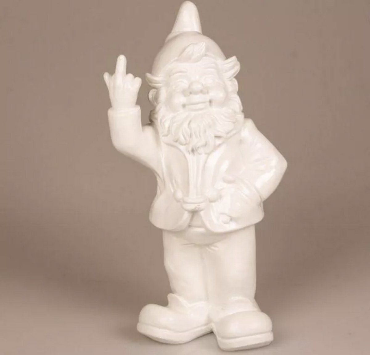 Stoobz F*ck you kabouter - 10 centimeter - wit - decoratief beeldje