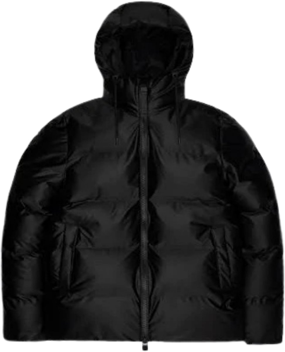 RAINS Alta Puffer Jacket W3T3 – Waterdichte Unisex Winterjas -Black Grain - XL