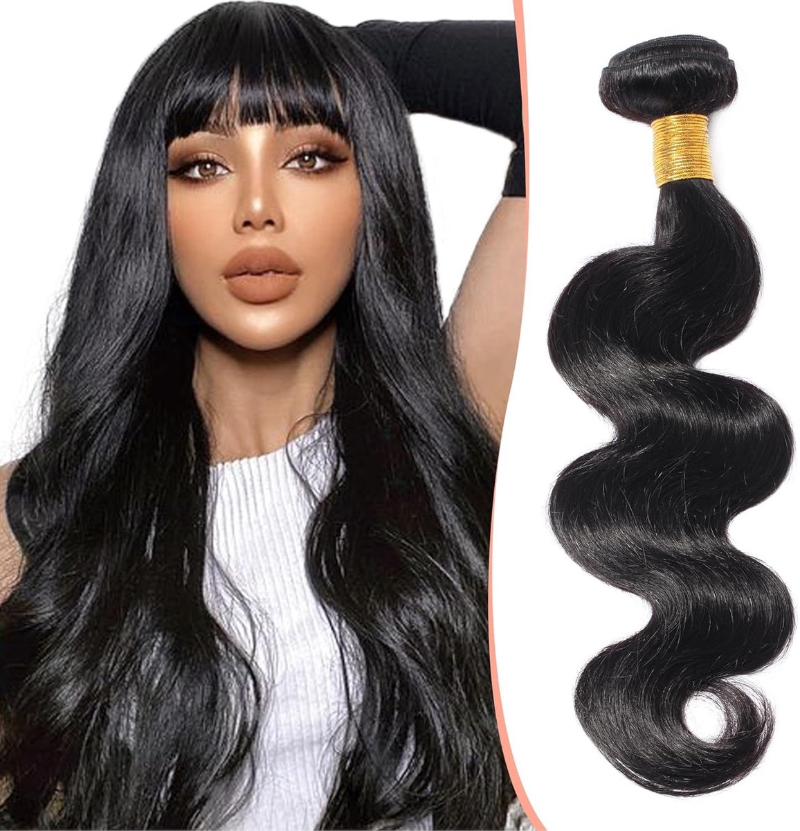 Braziliaanse Haarextensions Krullend Echt Haar Afro Weave Set Natuurlijke Haarstijl 18 Inch 1B Natuurlijk Zwart