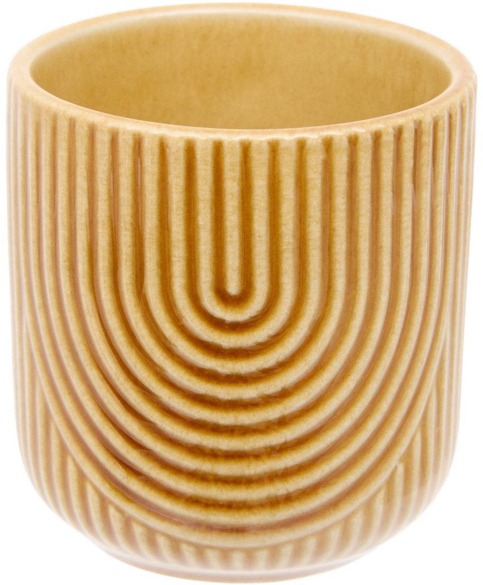 Tasse espresso motif courbes Lya 10cl ocre