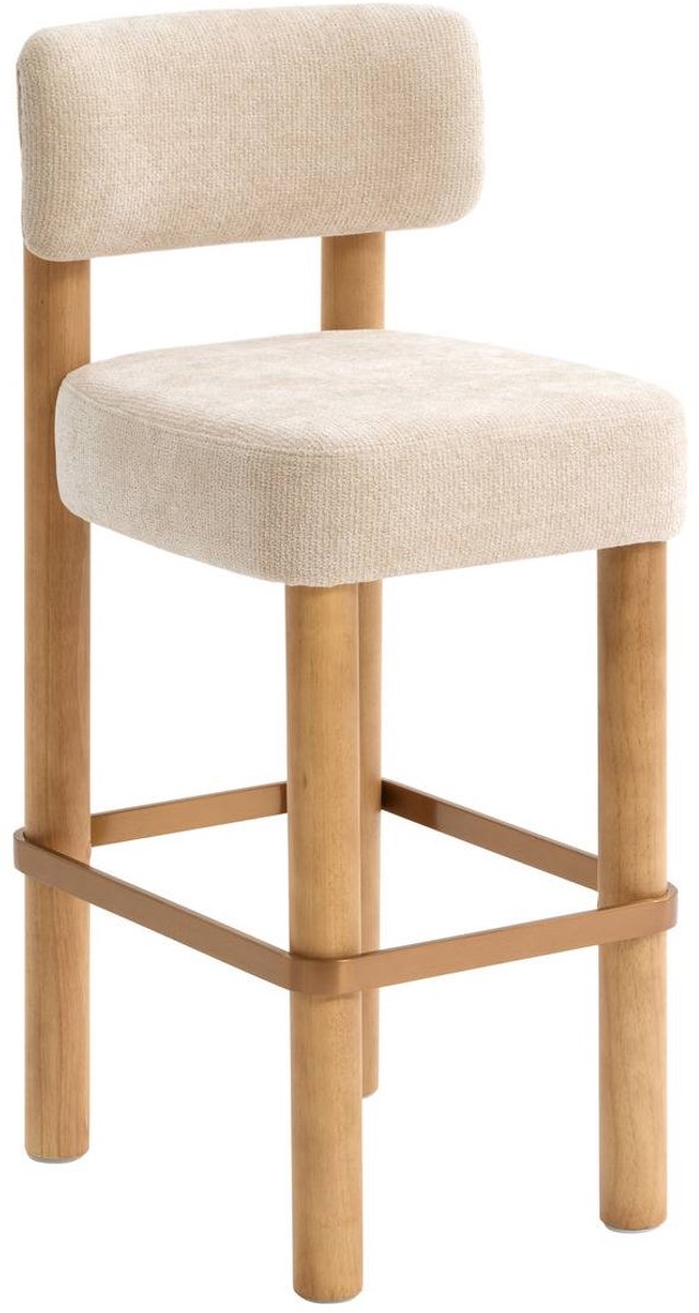 Tabouret de bar Noali carré H.104,5cm beige