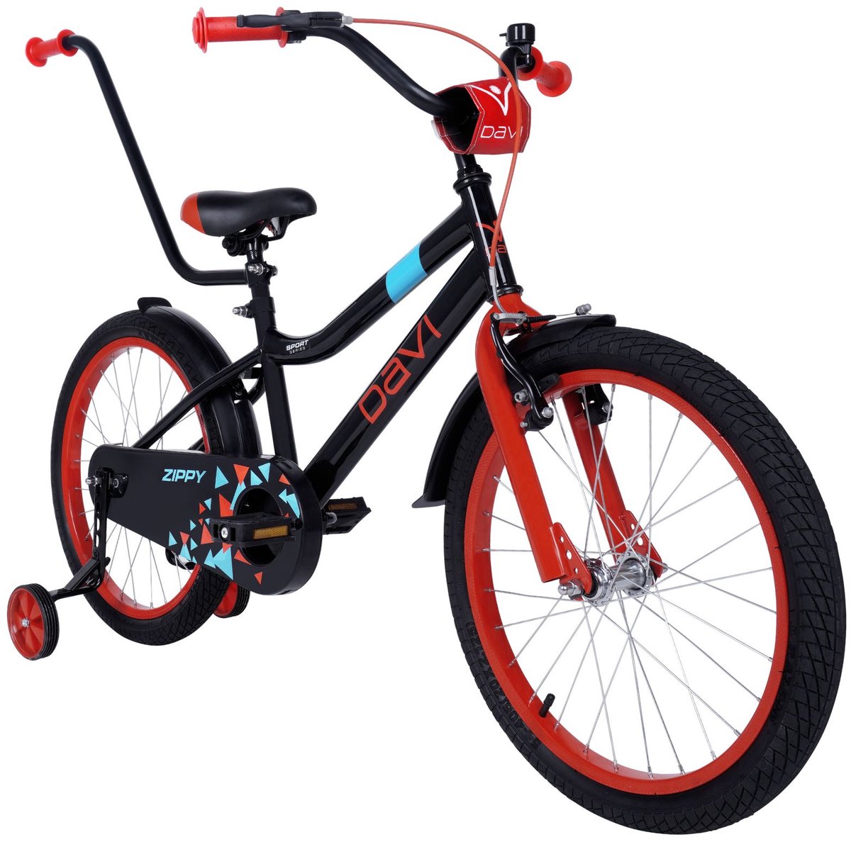 Davi Zippy – Kinderfiets – 20 inch – 1 versnelling – Terugtraprem – 110-130 cm – Zwart – Jongen