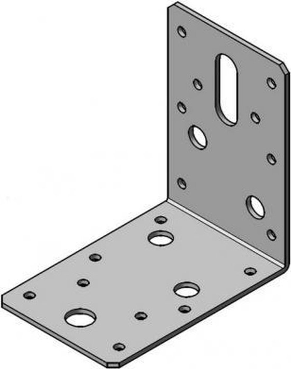 BAT - hoekanker zonder ril / hoekijzer - 59mm x 90mm x 90mm - sendzimir verzinkt (prijs per 25 stuks)
