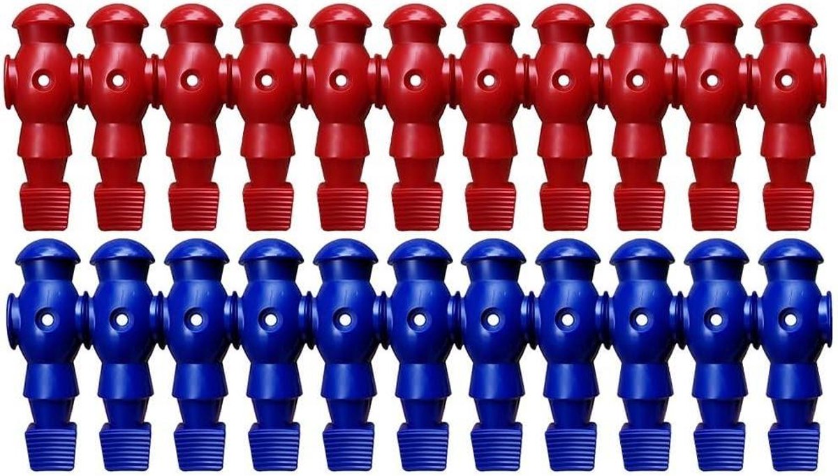 Tafelvoetbal Mannen - Voetbalspelers Set - Tafelspel Vervanging - Stevig Plastic Materiaal - 16 mm Diafragma - Rood Blauw