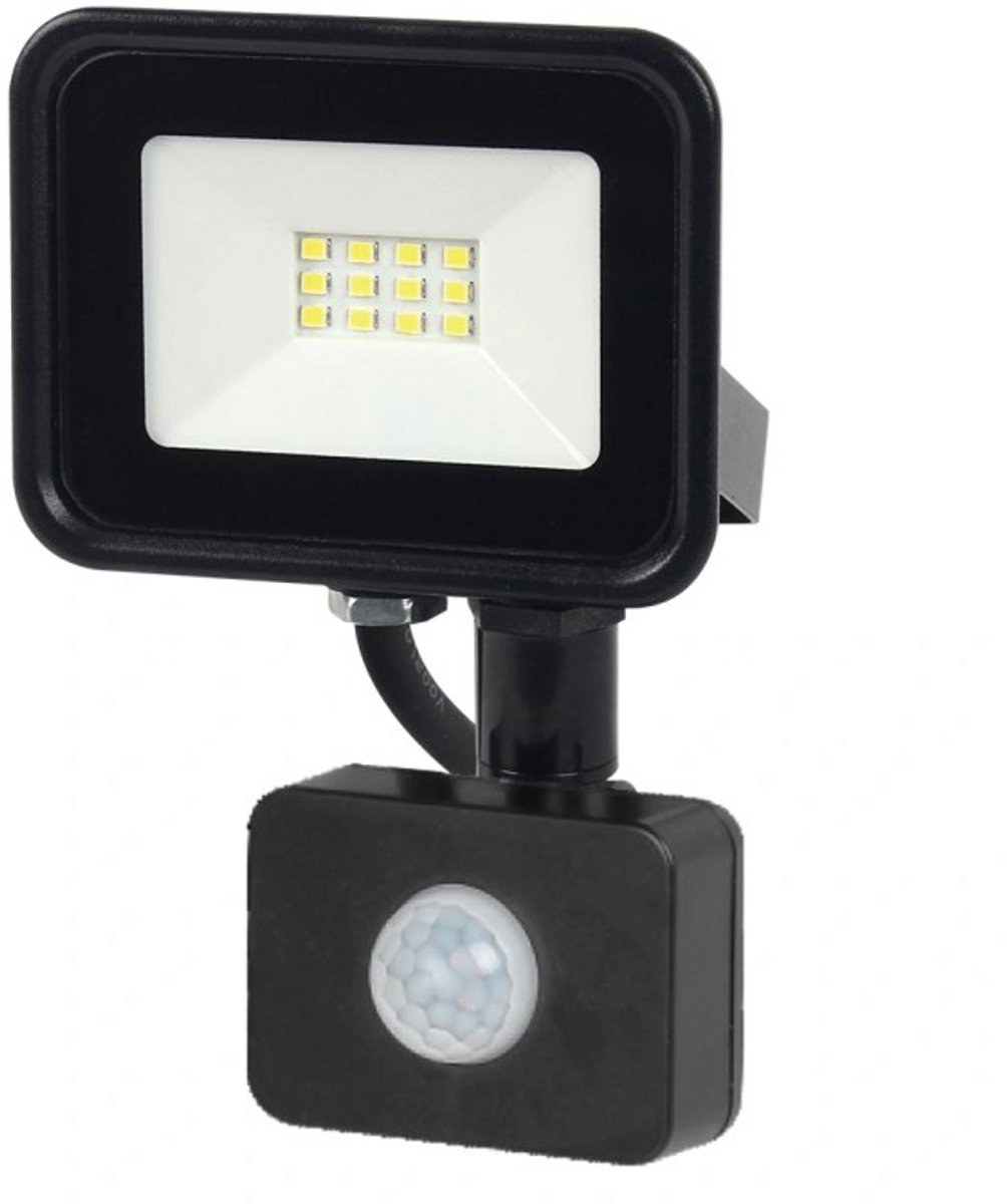 RexTech LED schijnwerper met bewegingssensor - 800 lumen - 10 watt - IP65 - Helder wit licht (4000K) - Aluminium behuizing - Floodlight