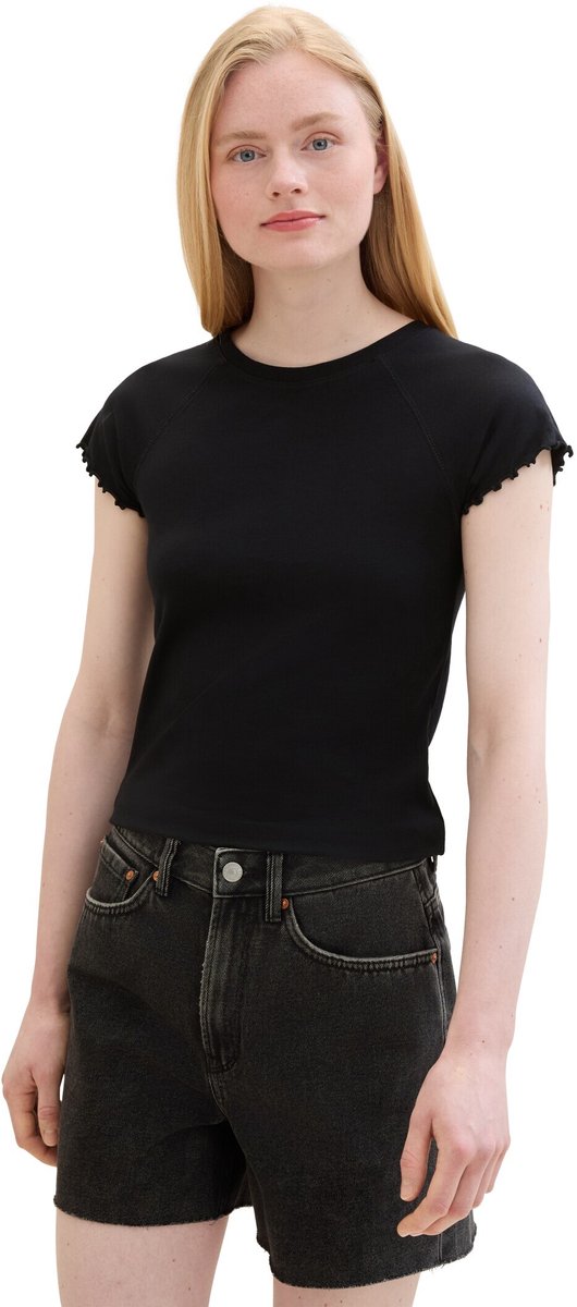 Tom Tailor Denim - Slim fit T-shirt - Maat XL - deep black