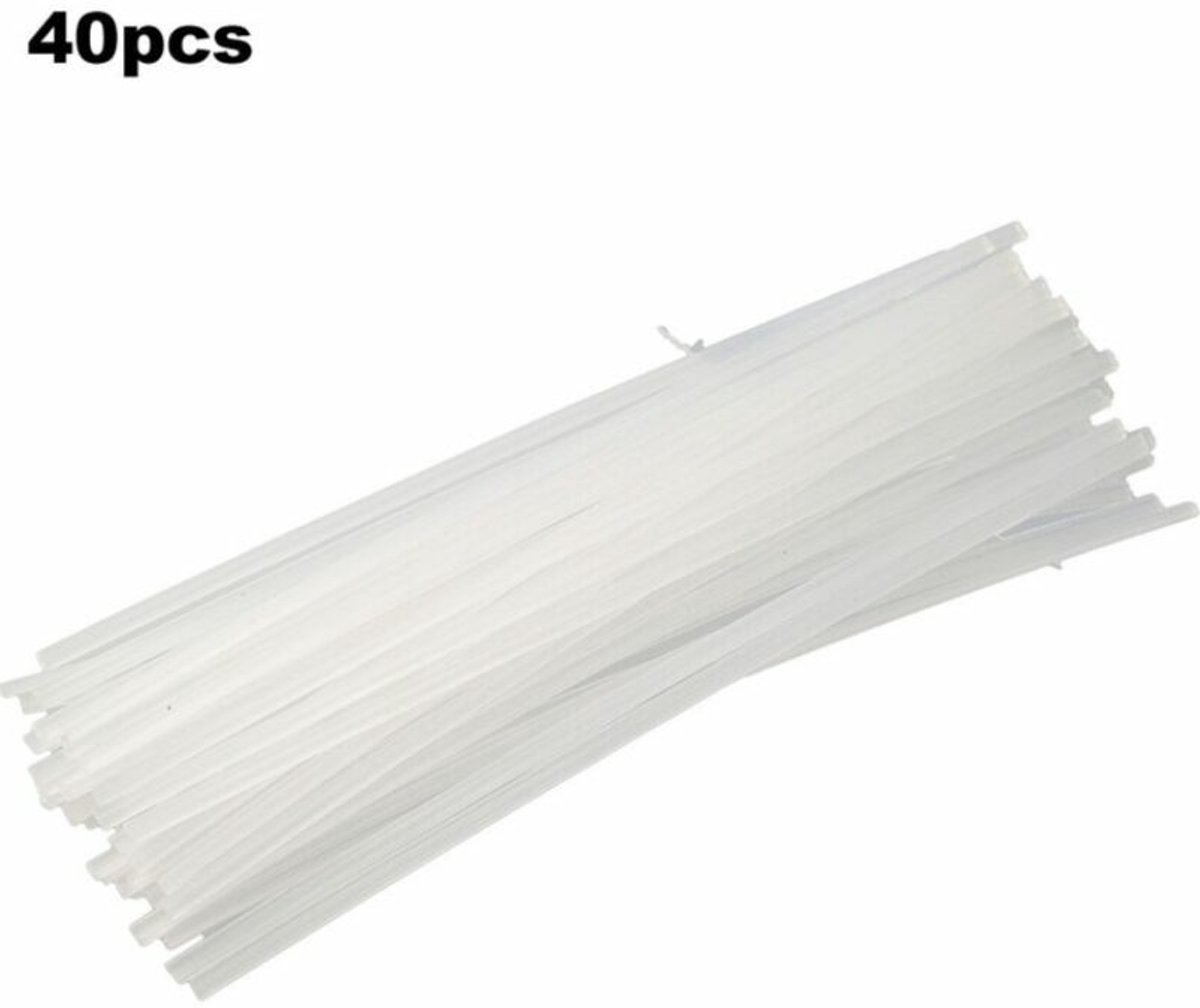 PP-kunststoflasstaaf, geschikt voor kunststoflaspistolen/heteluchtpistolen, 250 mm, wit-40pcs
