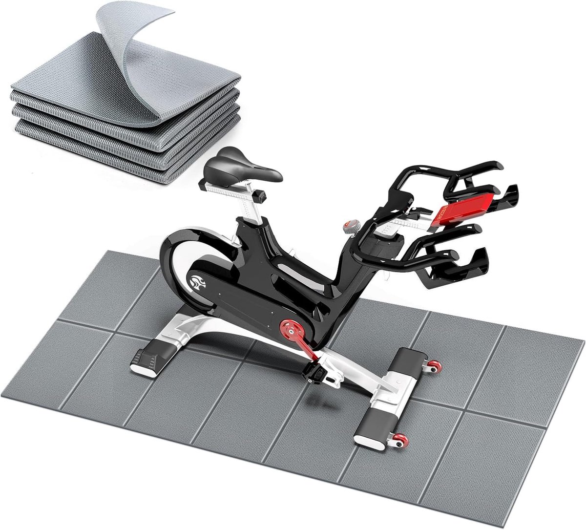 SnelShoppen - Floorbeschermmat Fitness - Antislip, Duurzaam, Ondersteuning voor Thuis Gym, 1 Stuk, Zwart, Ideaal voor Sport en Training