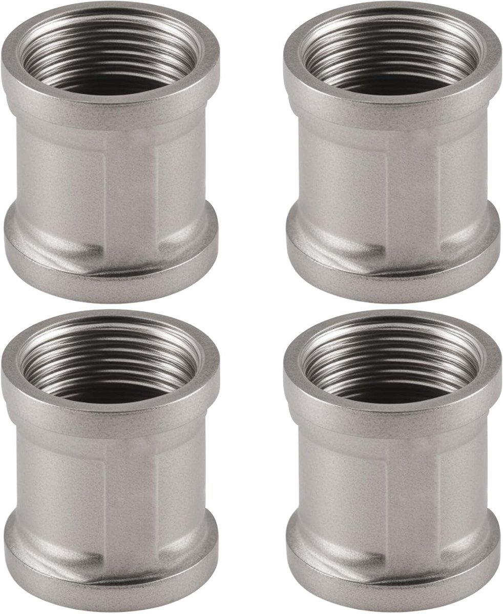4pcs stainless steel, 1/2 inch IG x 1/2 inch IG stainless steel double nipple - ShopVlot