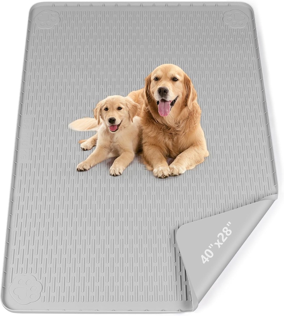 SnelShoppen - Dog Toilet Pad 101 x 71 cm - Grote Herbruikbare Silicone Mat - Wasbare Puppy Training Pad - Waterdicht, Lekvrij, Lichtgrijs - Perfect vo