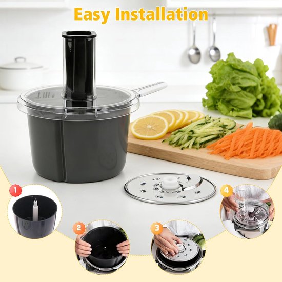 Keukenmachine Container Cutter Kit, vervangende groentehakselaar accessoires met 2 mesjes dunschiller snijhulpstukken compatibel voor Thermomix TM5 TM6 — afbeelding 5