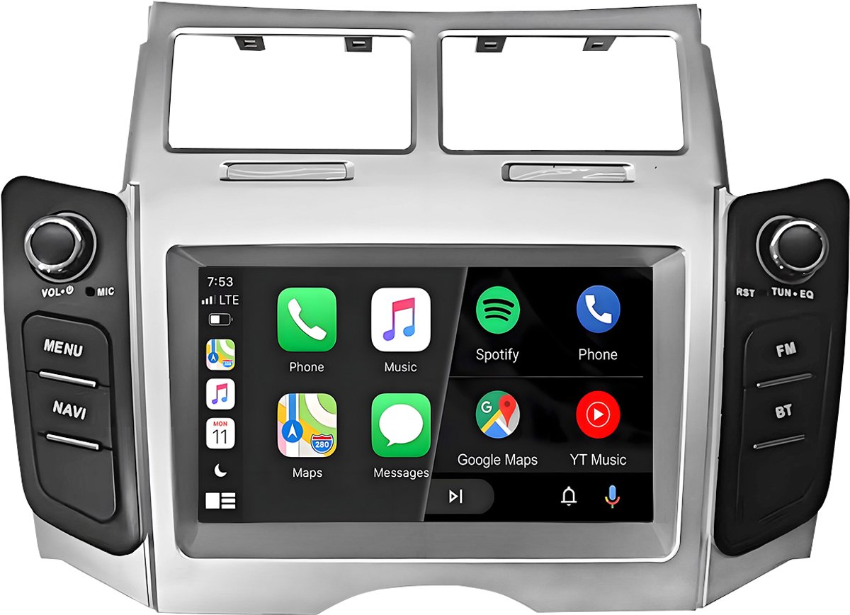 Cestovet Autoradio - Geschikt voor Toyota Yaris/ Vitz/Platz 2005- 2011 - Draadloos CarPlay, Android Auto, multimediaspeler, Android 15 - 2GB+64GB -FM RDS USB
