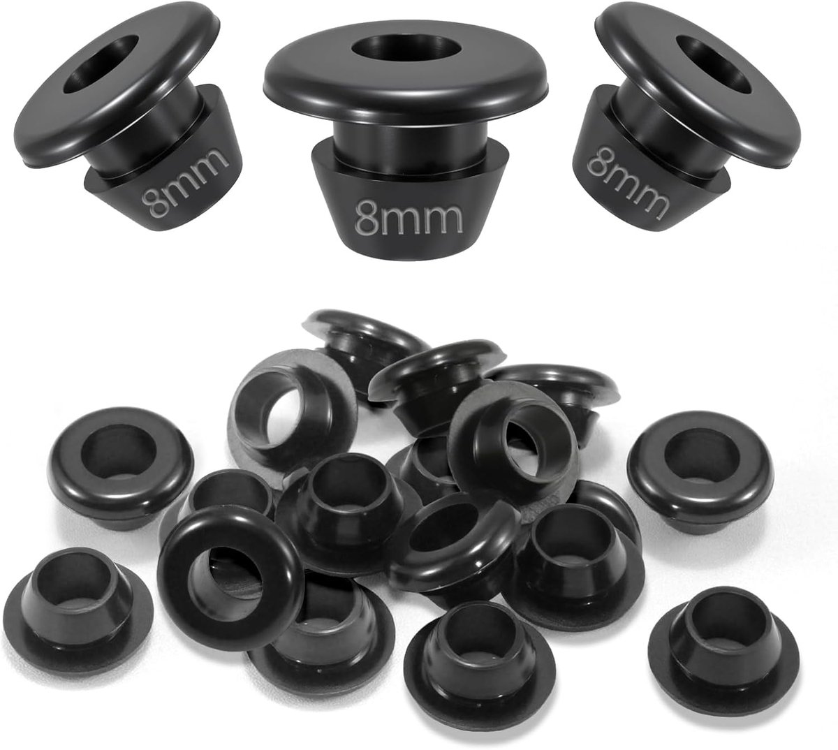 SnelShoppen - 50 Stuks Rubber Kabeldoorvoer 8mm Binnenmaat - Waterdichte Rubber Tulpen voor Kabels en Draadbescherming - Zwart - Ideaal voor Verdeeldo