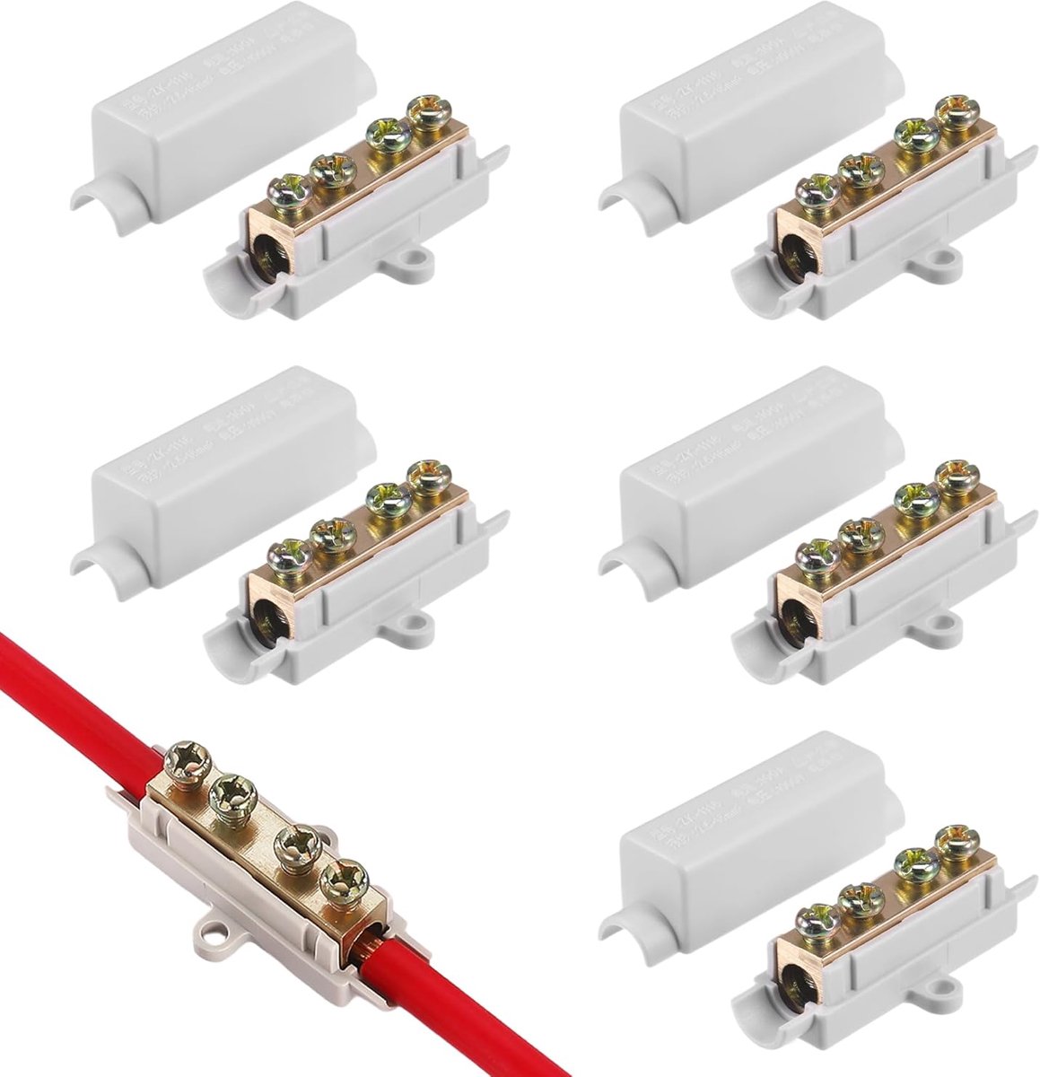 Kabelconnector Set 5 Stuks - Schroefklemmen voor Elektrische Lijnen - Universeel Gebruik - Eenvoudige Installatie - ShopVlot