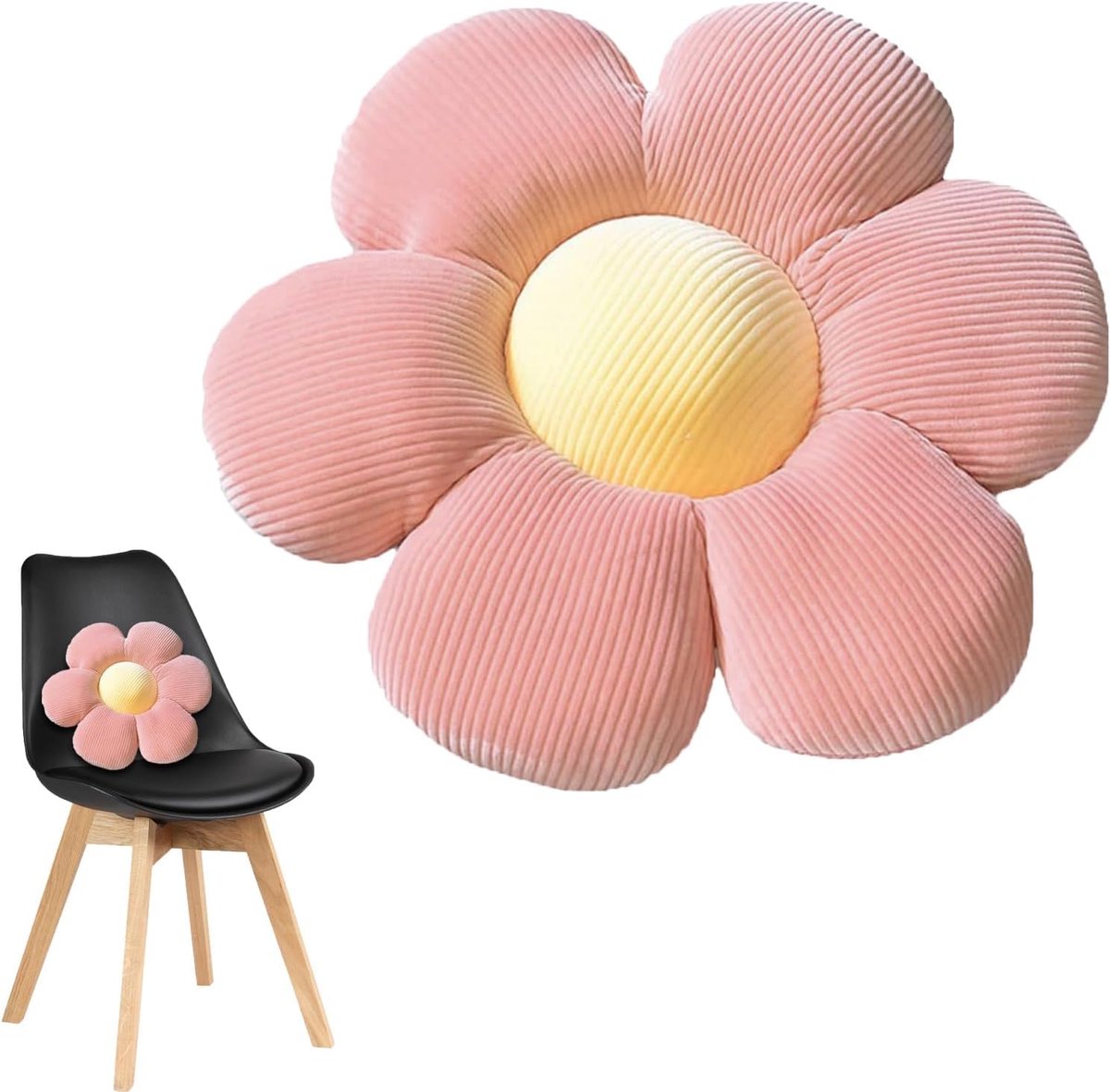 Decoratieve Kussen 40x40 cm - Bloemvorm - Zacht Pluche - Perfect voor Sofa en Bed - ShopVlot