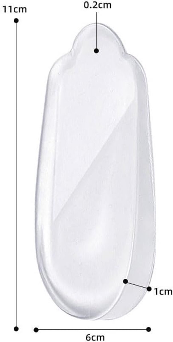 SnelShoppen - Pack van 4 Siliconen Hielpads voor Dames en Heren Grootte 38-45 Transparant Schokabsorberende Hielpads voor Voetcomfort