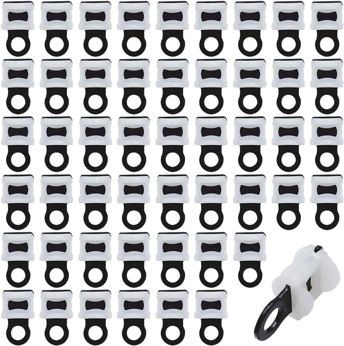 SnelShoppen - 50 Stuks Universele Gordijnloopwielen, Gordijnhaken, Gordijnbeugels voor Rail, Voor Raamgordijnen, Deurgordijnen, Douchegordijnen
