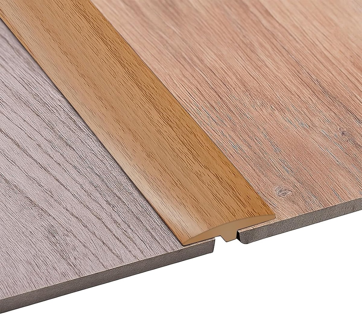 Transition profile, self-adhesive, T-profile, 5 x 100 cm, flexible PVC transition frame, base for all types of floors - ShopVlot