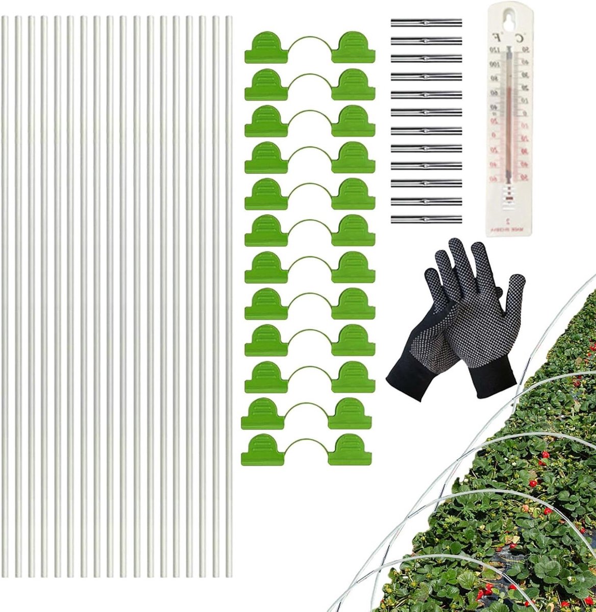 Broeikas Tunnelbogen - Tuinbogen Planten - Planten Beschermen - Met Thermometer - 43 cm - A
