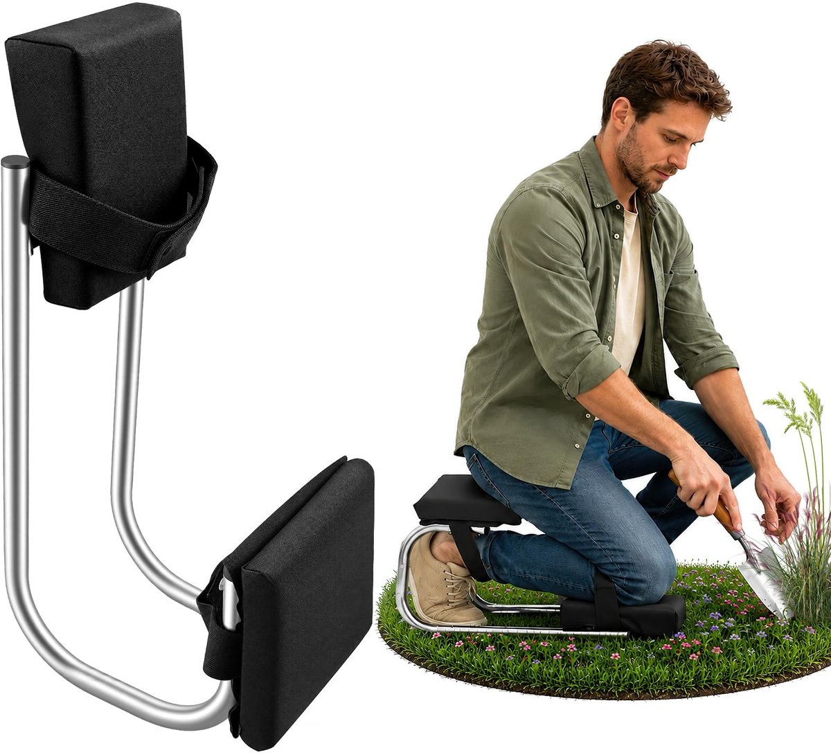 Omgoods - Ergonomische Kniebank met Beschermers voor Tuinwerkzaamheden