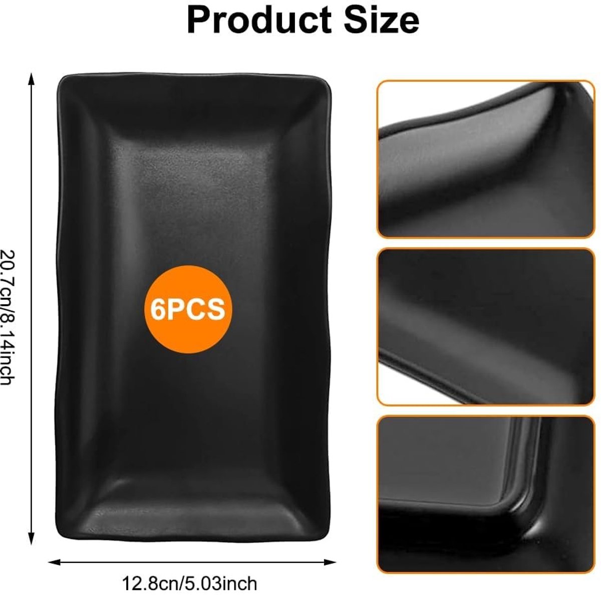Omgoods - Rectangular Serving Plates Set - 4 Stuks