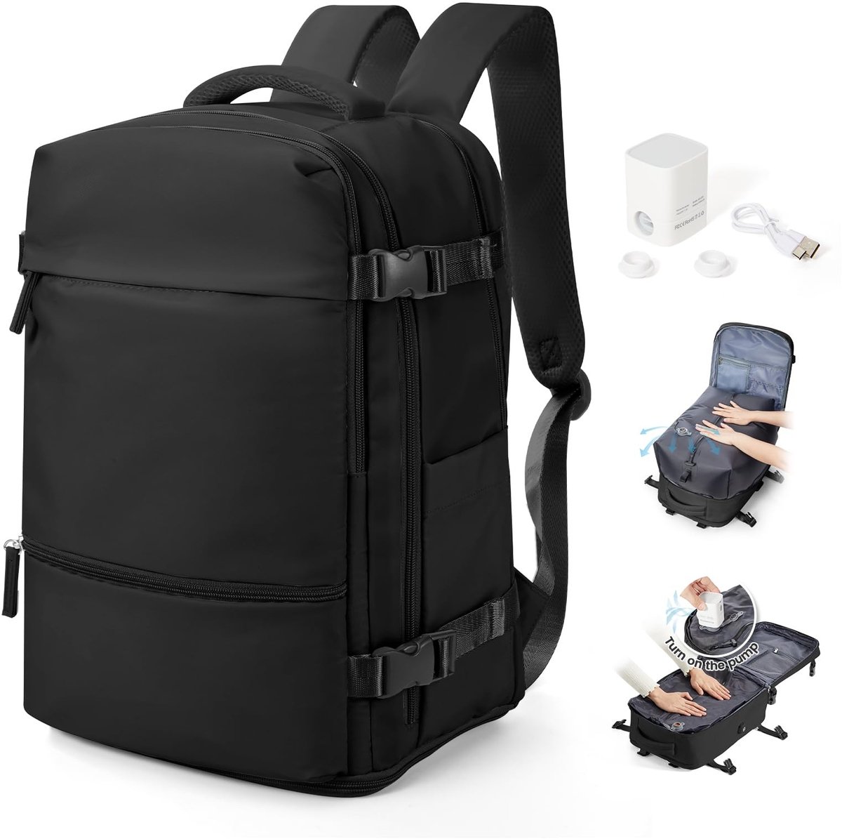 Omgoods - Vacuum Rugzak met Pomp - Waterdichte Handbagage voor Reizen