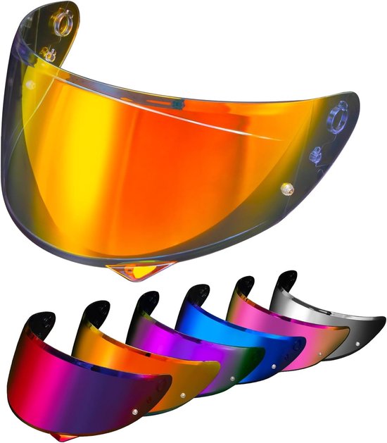 Helmvizier voor HJC HJ-34P C10 - Gecoate en Getinte Vervangende Visor voor Motorhelmen, Transparant Rood, Accessoires voor Veiligheid en Comfort