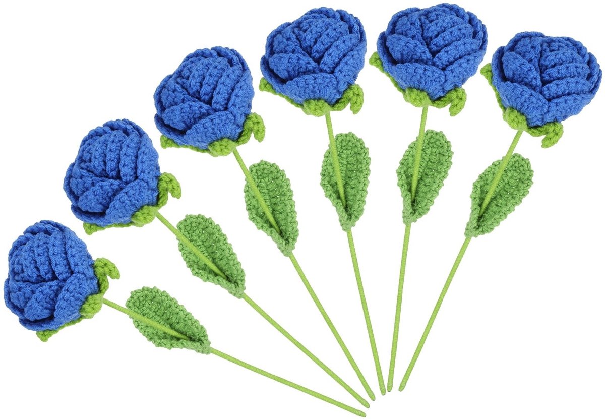 Omgoods - Set van 6 Gehaakte Kunstbloemen voor Decoratie