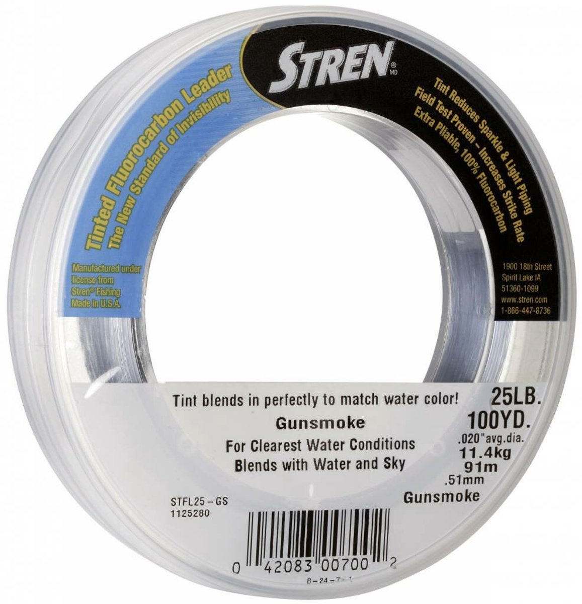 Stren Gunsmoke Fluorocarbon Leader - Transparant - Fluorcarbon Onderlijn - Vislijn - Visdraad 0.30mm 10lb 90m