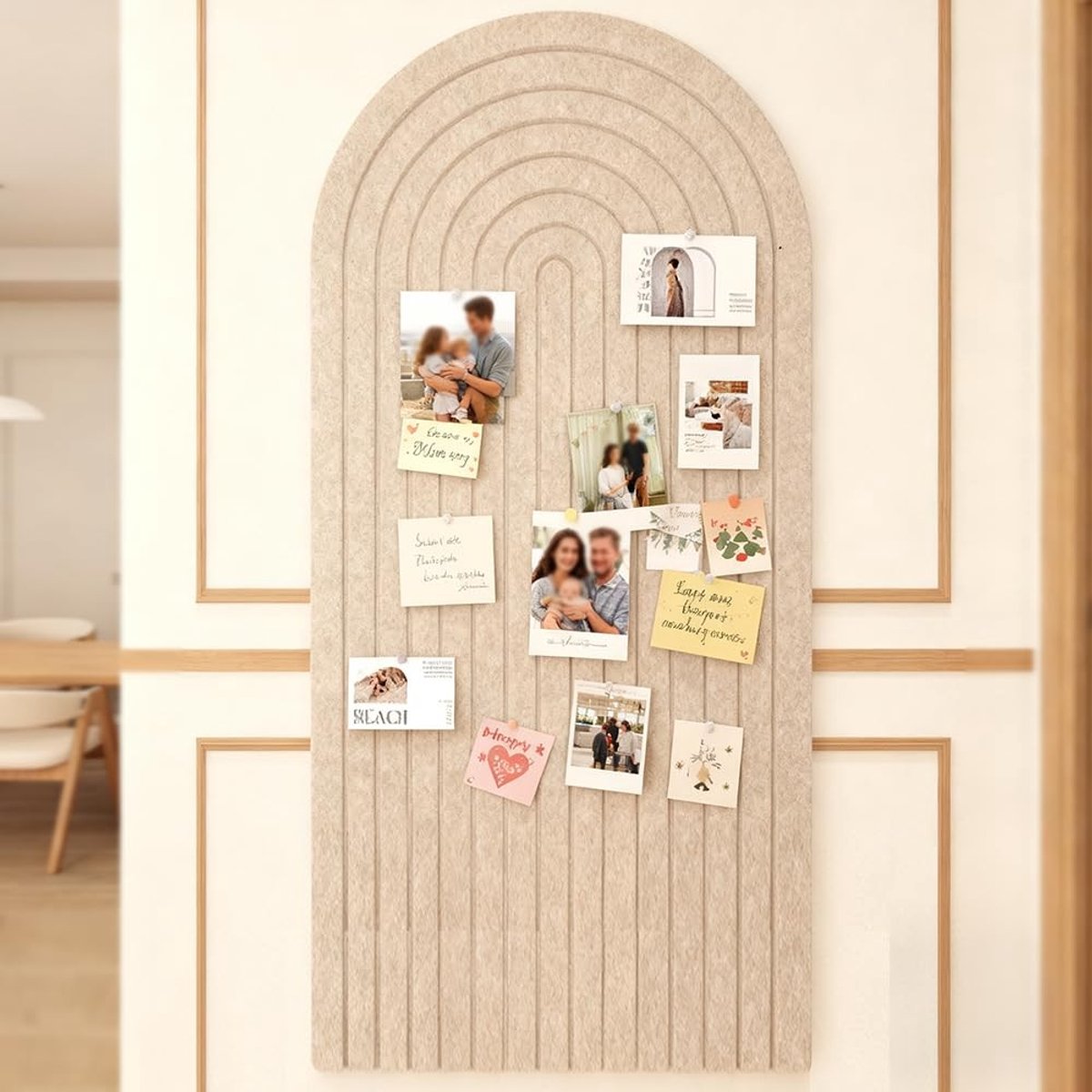 Omgoods - Vouwbare Fotobord met Zelfklevende Velours 60 x 120 cm - Decoratieve Prikbord voor Kinderen