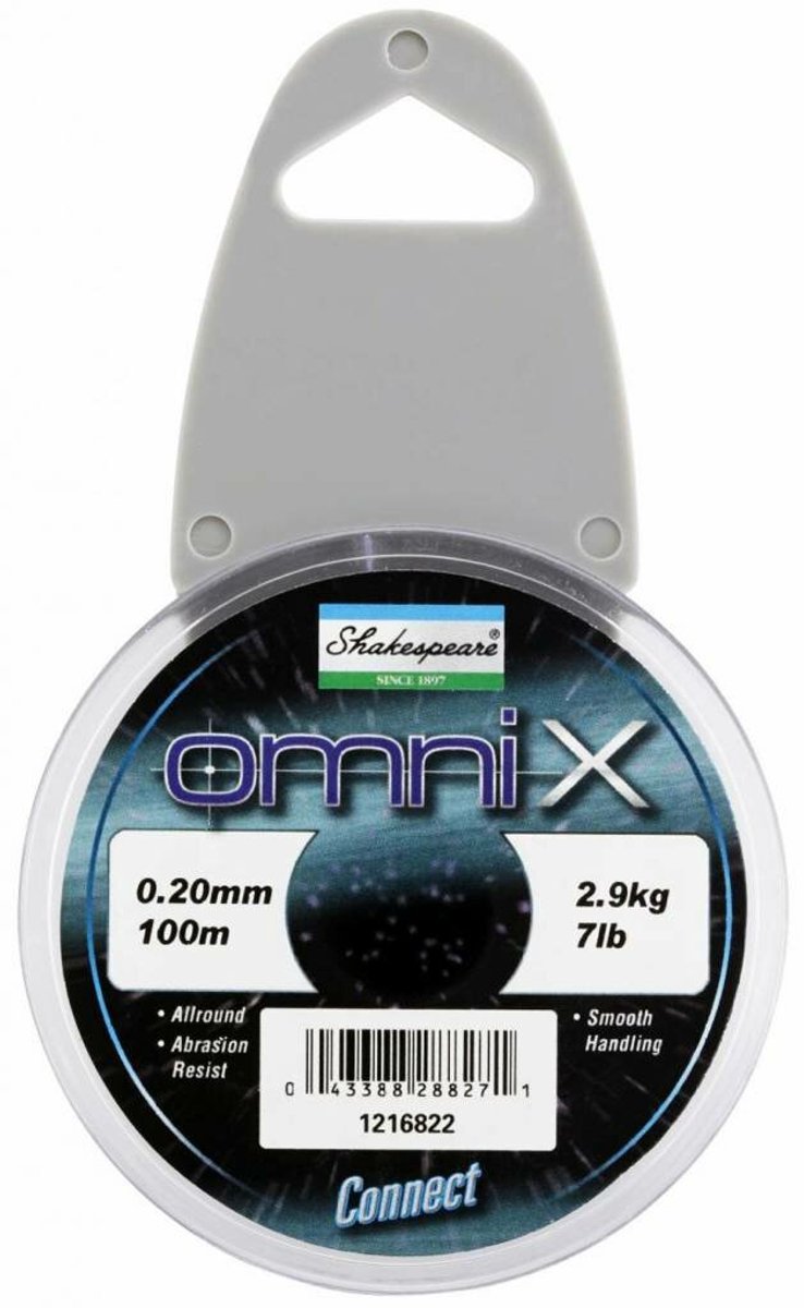 Shakespeare Omni X Clear Nylon Lijn - Transparant- Vislijn - Visdraad - 0.12mm 1.00kg 100m