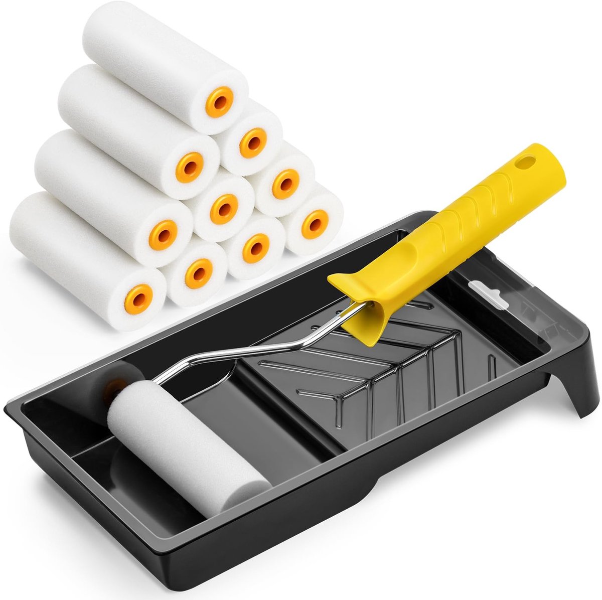 Omgoods - Mini Schuim Verfroller Set van 4 Inch