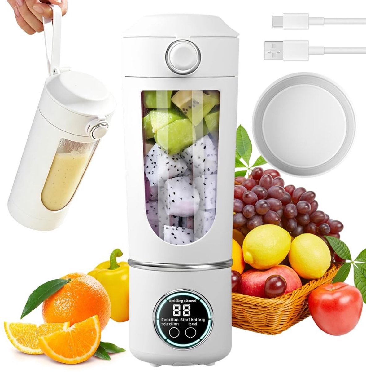 Omgoods - Draagbare Mixer 700ml met Digitaal Display