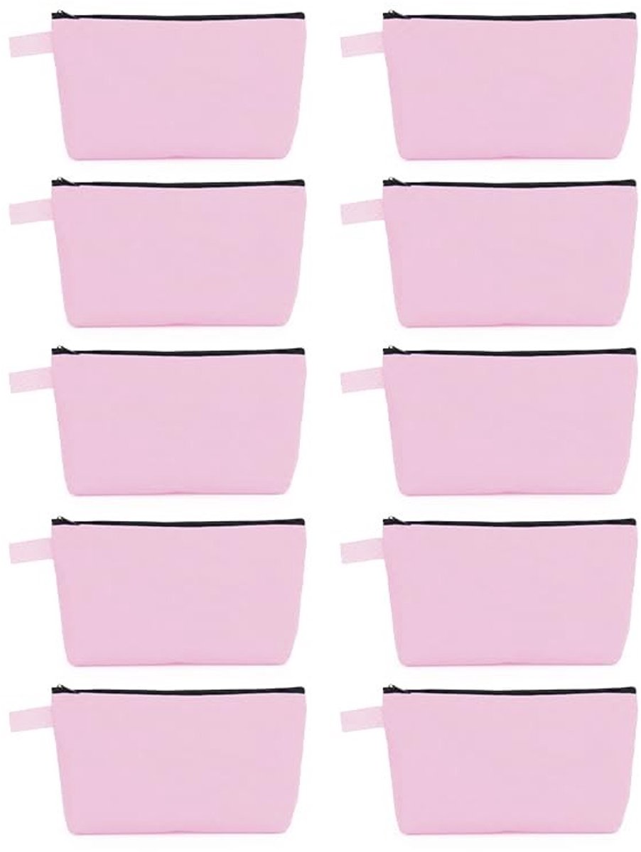 Omgoods - Roze Canvas Make-up Tas met 36 Vakken