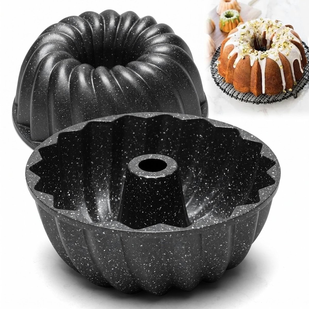 Omgoods - Gugelhupvorm met Antiaanbaklaag - Aluminium Taartvorm voor Perfecte Taarten
