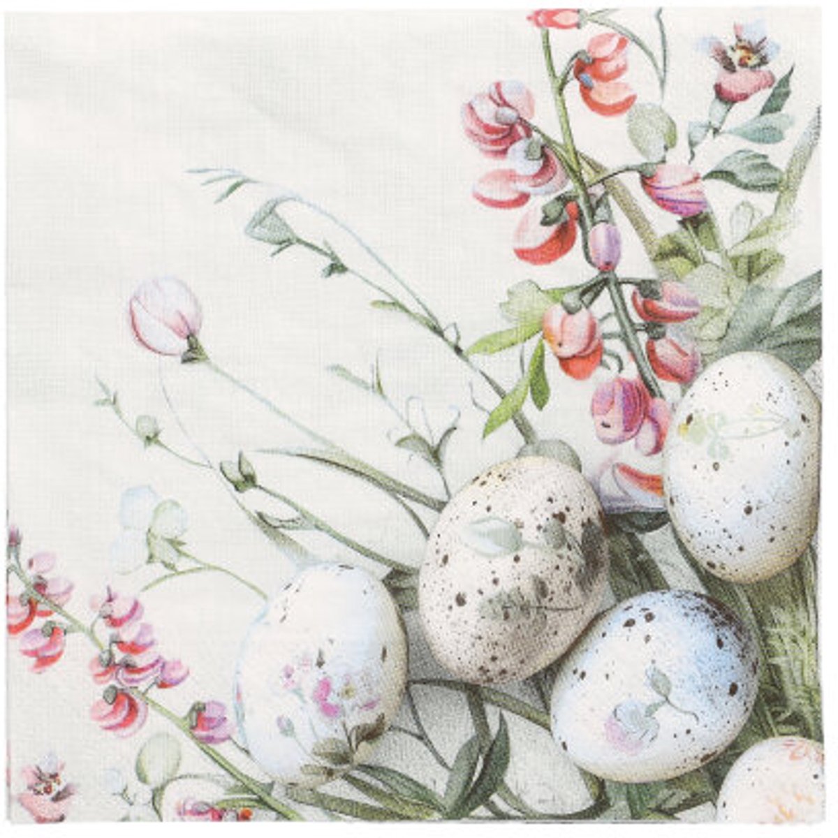 6x 100 Servetten 3-laags 1/4 vouw 33 cm x 33 cm Pastell Eggs