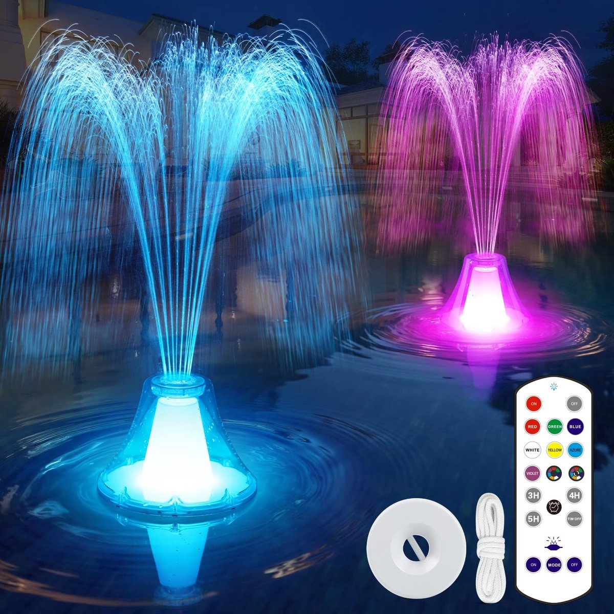 Omgoods - Drijvende Waterfontein met LED Licht en Afstandsbediening