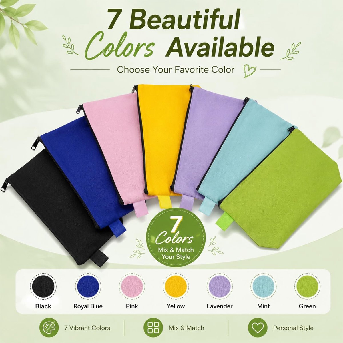 Omgoods - 14 Stuks Kleine Make-up Tas - Reistassen met Ritssluiting voor Dames