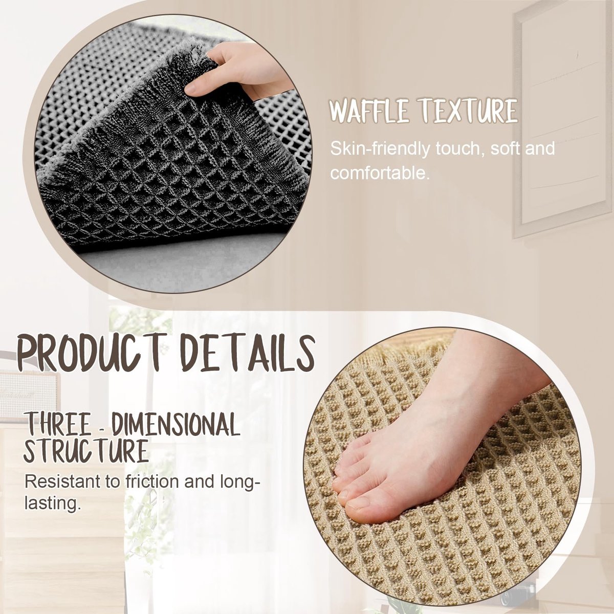 Omgoods - 2-delige Antislip Badkamertapijtenset in Boho Stijl