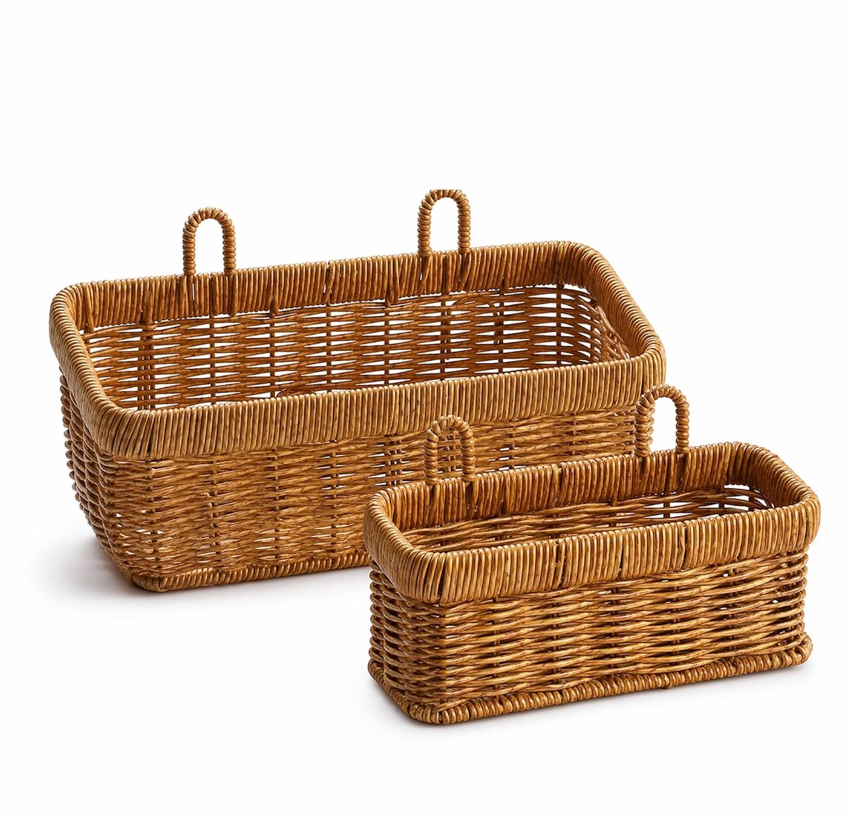 Omgoods - Set van 2 Gevlochten Opbergmanden met Haken