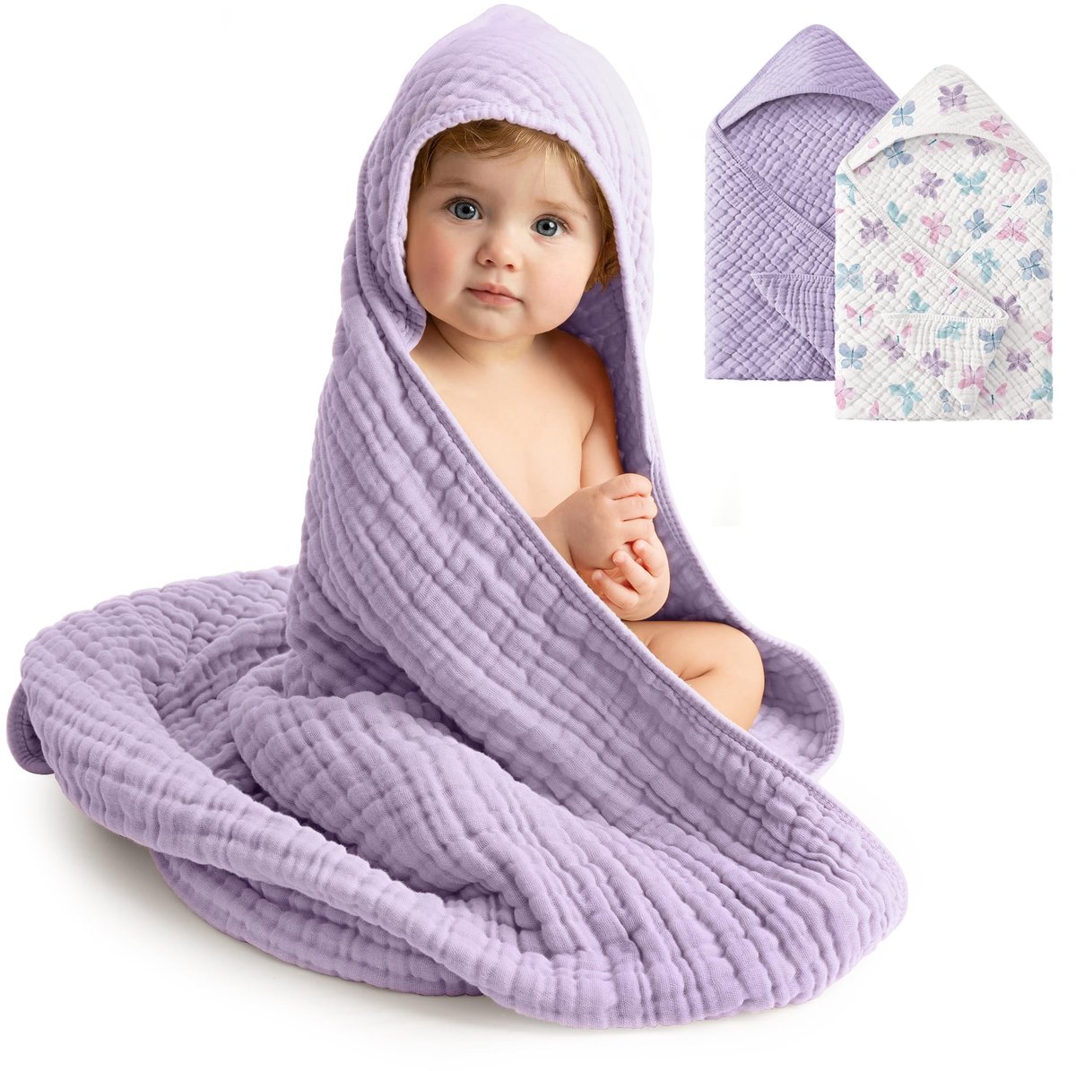 Omgoods - Hooded Baby Badhanddoeken van 100% Katoen, 2 Stuks