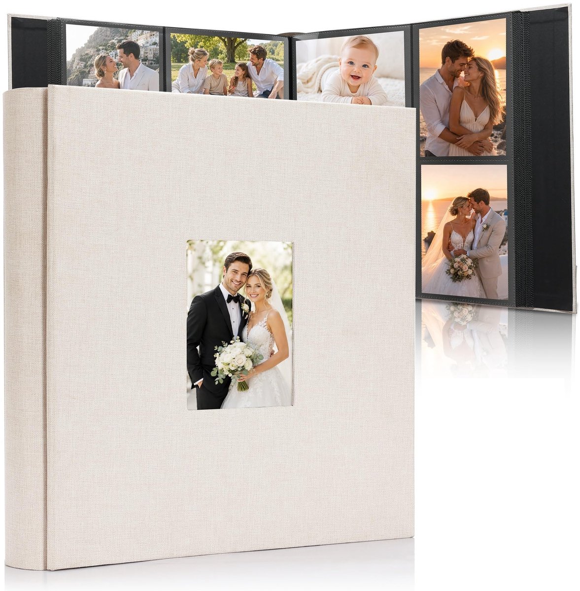 Omgoods - Fotoalbum 10 x 15 cm met 600 Compartimenten van Linnen