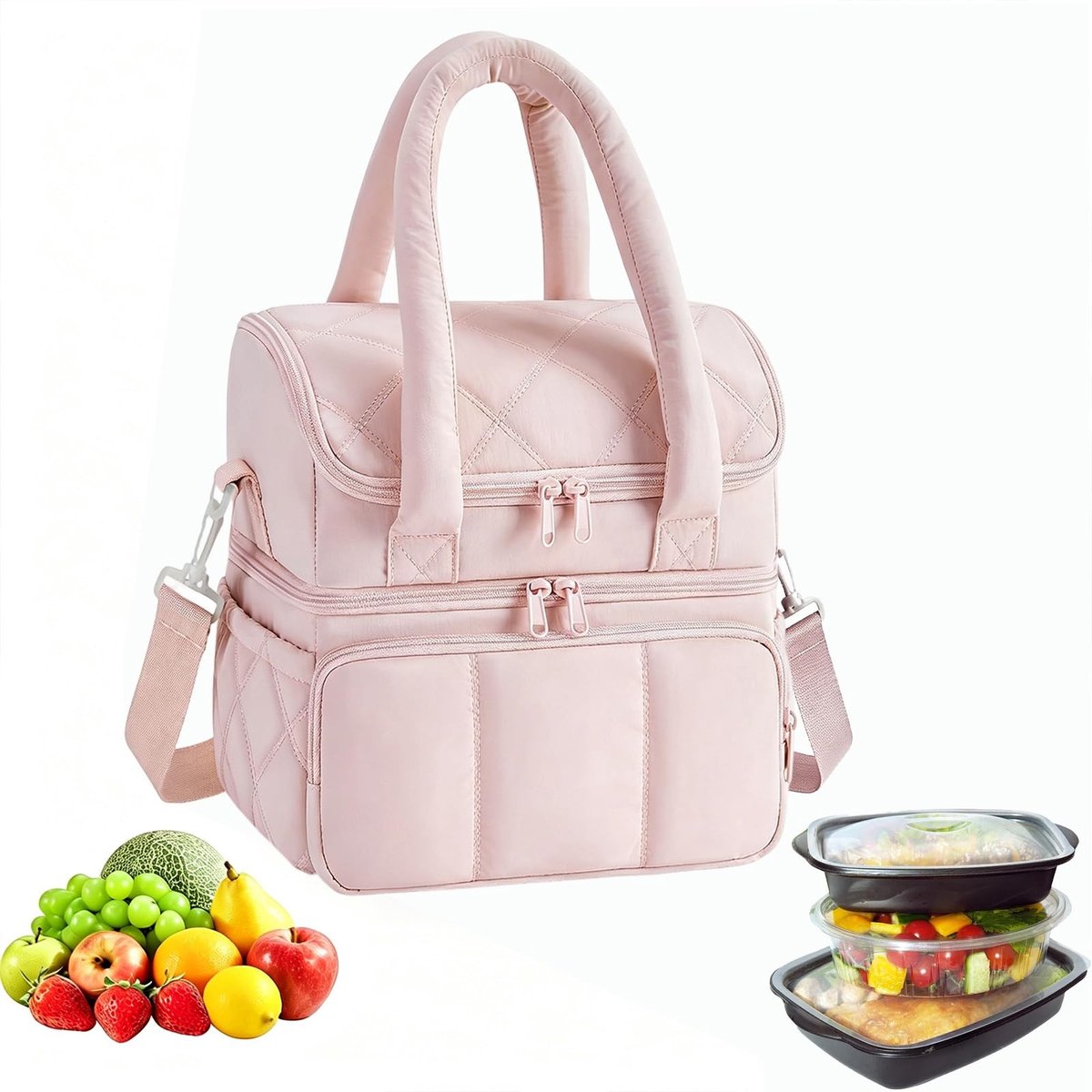 Omgoods - Geïsoleerde Lunchtas voor Dames, Roze