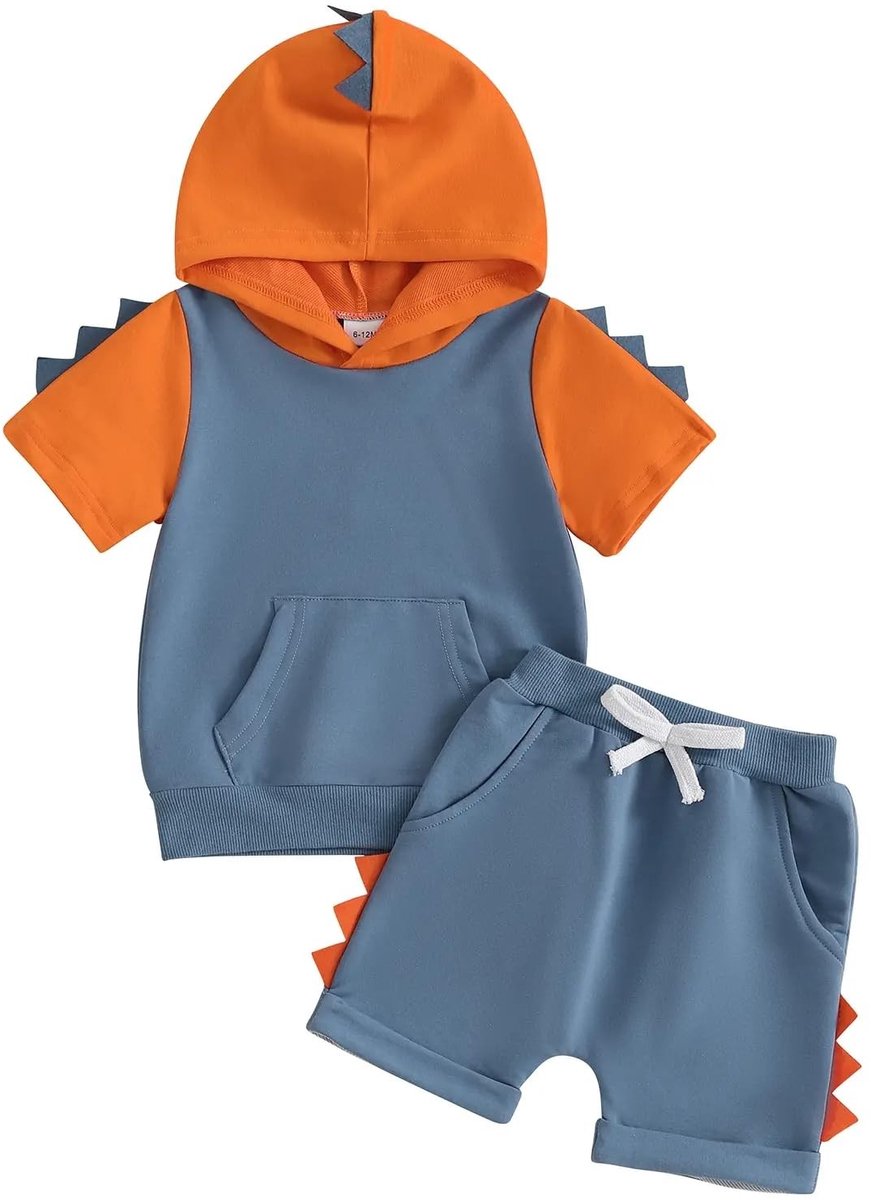 Omgoods - Baby Kledingset met Kap en Dinosaurus Ontwerp