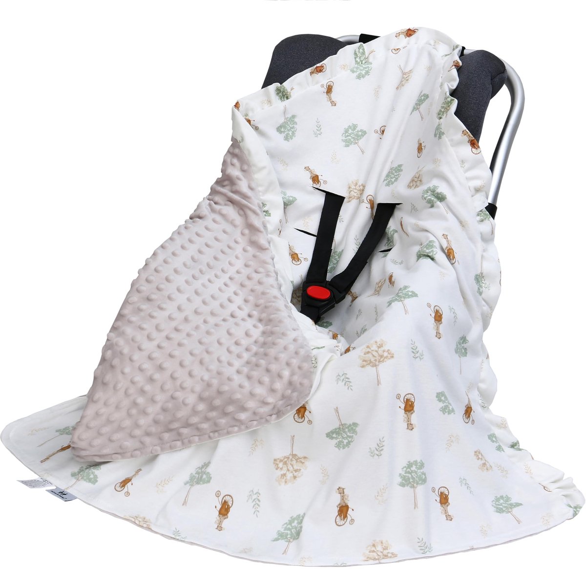 Omgoods - Omkeerbare Babydeken voor Kinderwagen en Autostoeltje, 90 x 90 cm